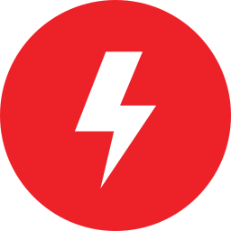 Red Circle with Lightning Bolt in the Middle